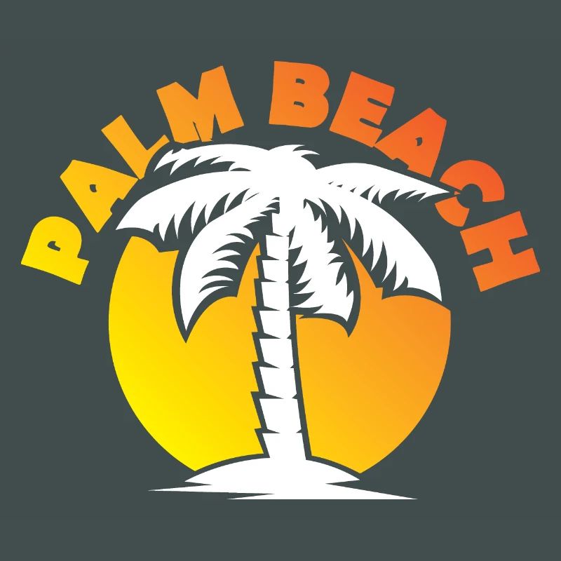 palm beach beach palm tree sun sunset icon
