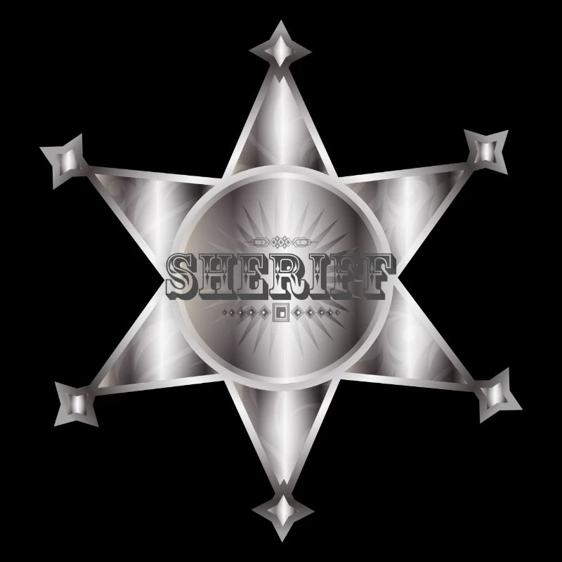 außergewöhnlicher silberfarbene Sheriffstern