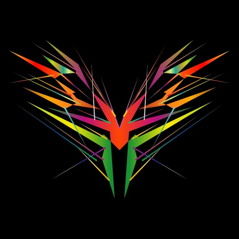 colorful abstract wing shape