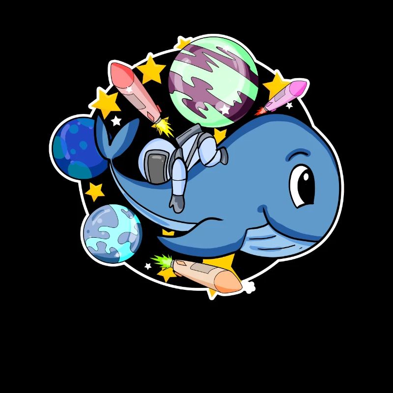 Astronaute dans l’espace avec une baleine