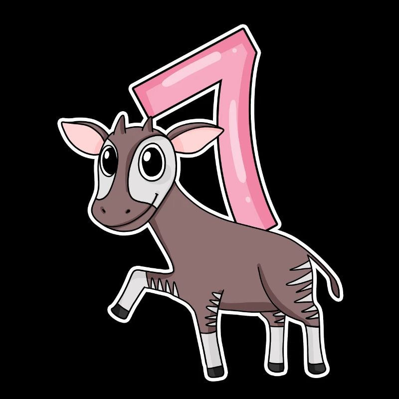 Fille de 7 ans Okapi cadeau de 7ème anniversaire