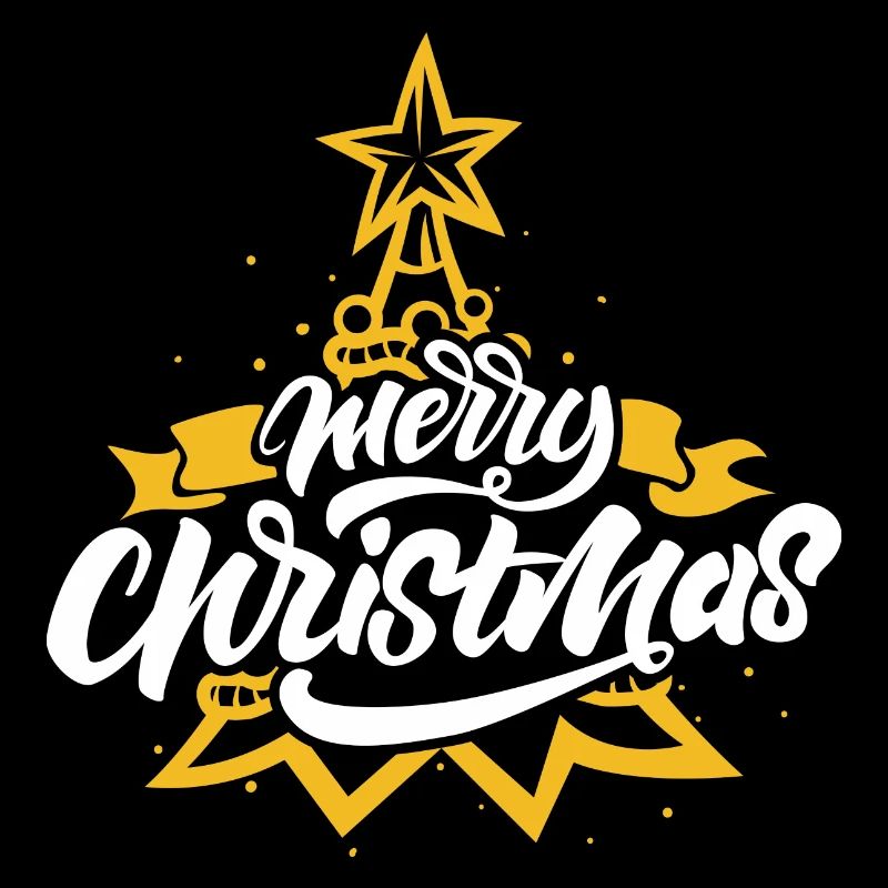 Merry Christmas Script with Golden Star
