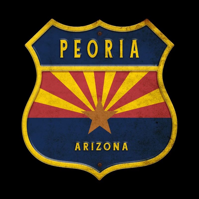 Design du blason du drapeau de Peoria Arizona