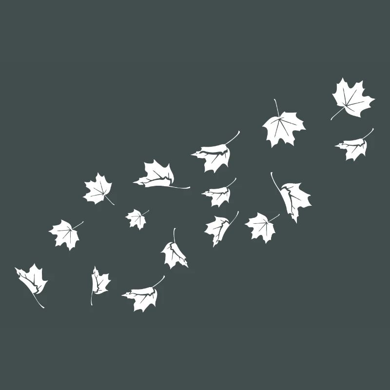 Minimalist maple leaves blowing in the wind