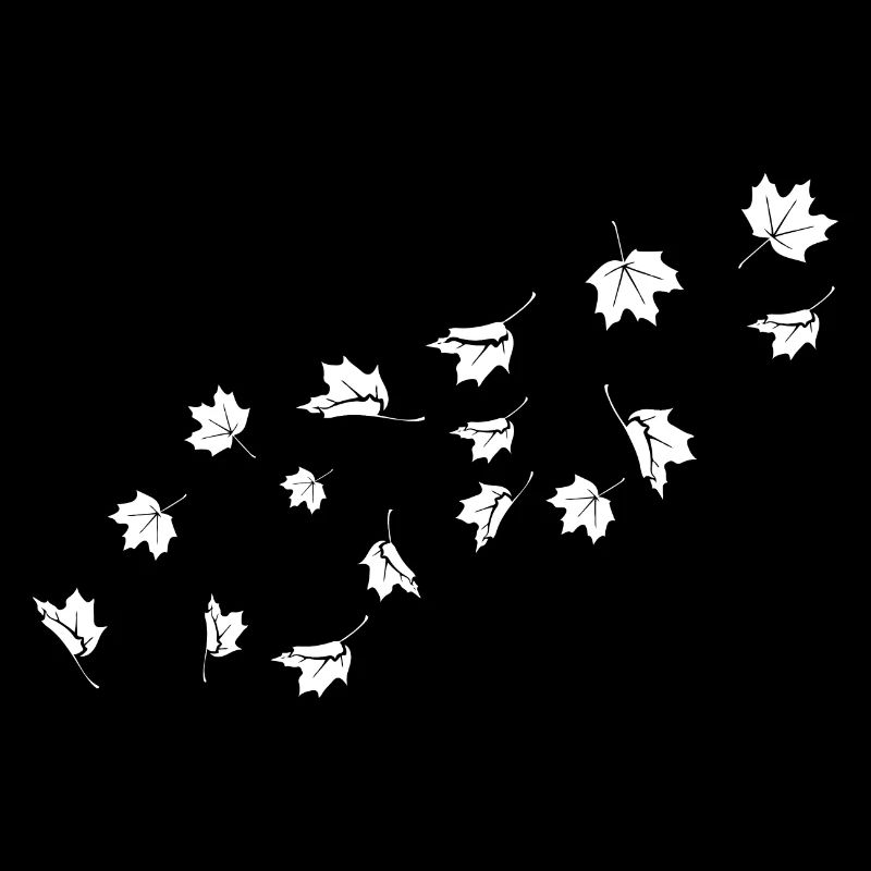 Minimalist maple leaves blowing in the wind