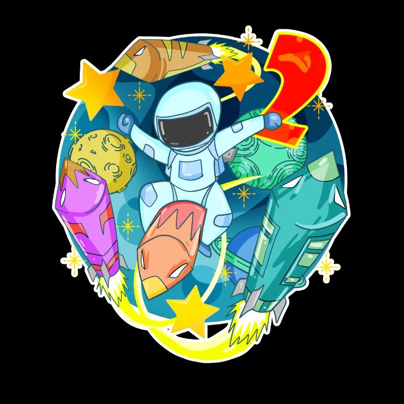 2. Geburtstag 2 Jahre Junge Astronaut Weltall