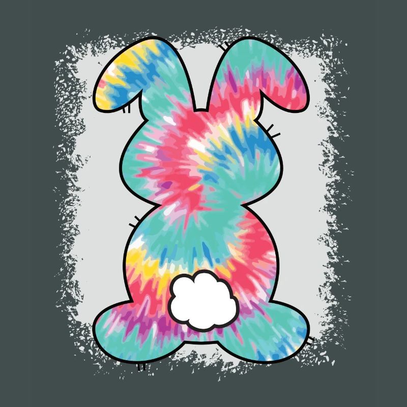 Tie Dye Rabbit Bleached Easter