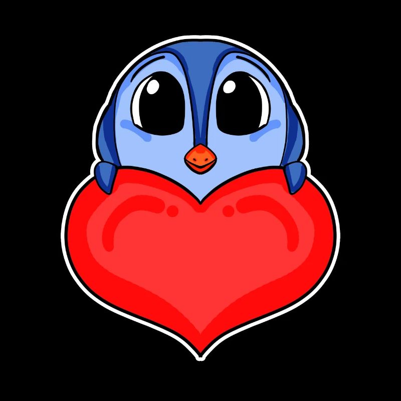 Pinguin mit Herz - Liebe Romantisch