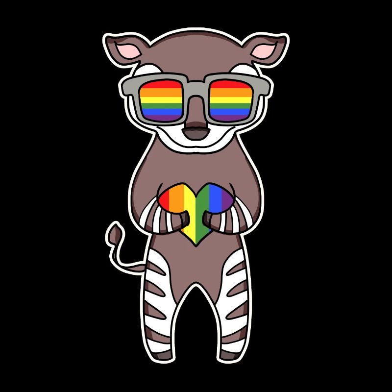 Arc-en-ciel - Okapi avec lunettes