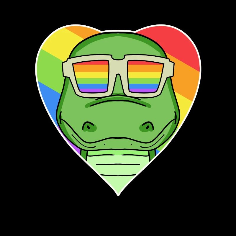 Regenbogen - Krokodil mit Brille