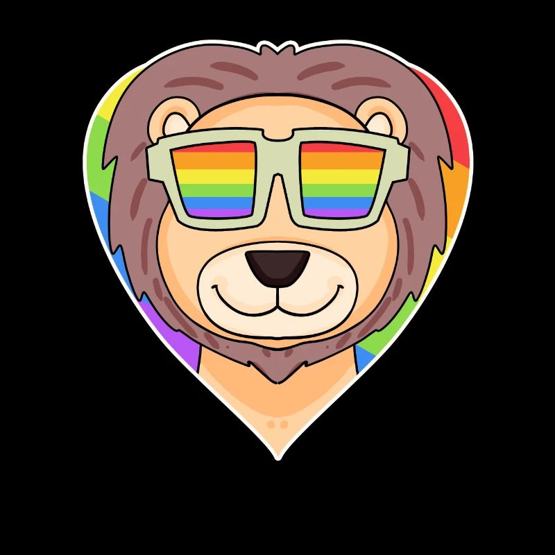 Regenbogen - Löwe mit Brille