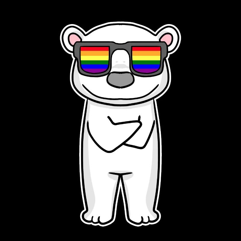Regenbogen - Eisbär mit Brille