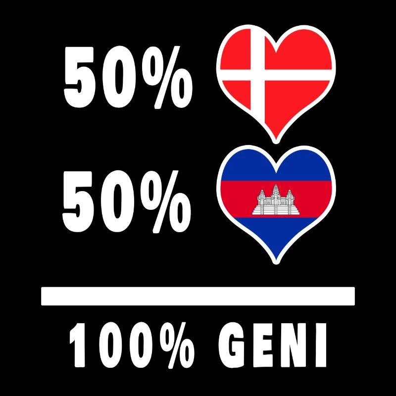 Cambodge et Danemark 100% drapeau de génie