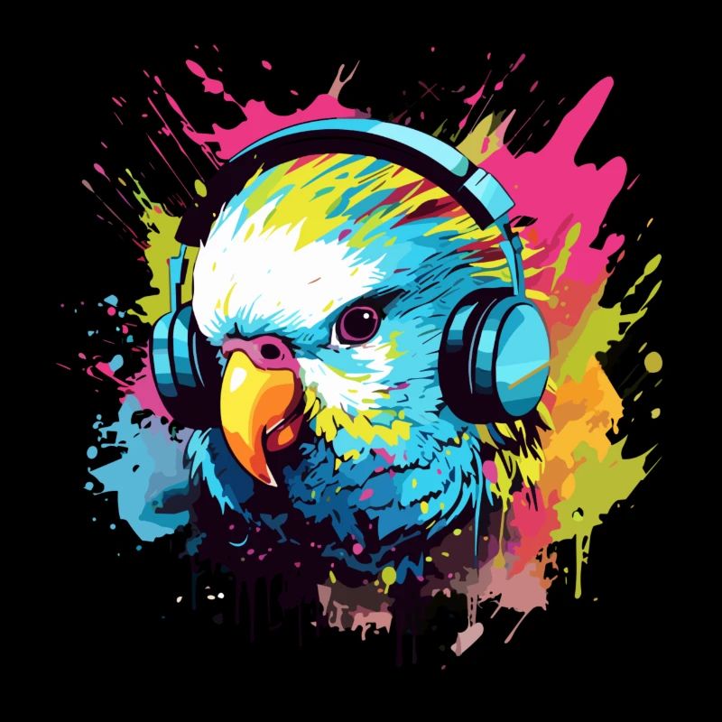 Perruche avec écouteurs Perruches Bird