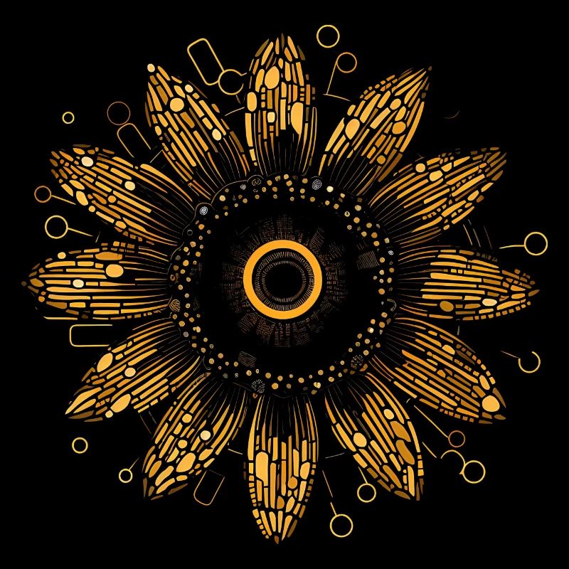 Boho Sunflower Mandala Pattern