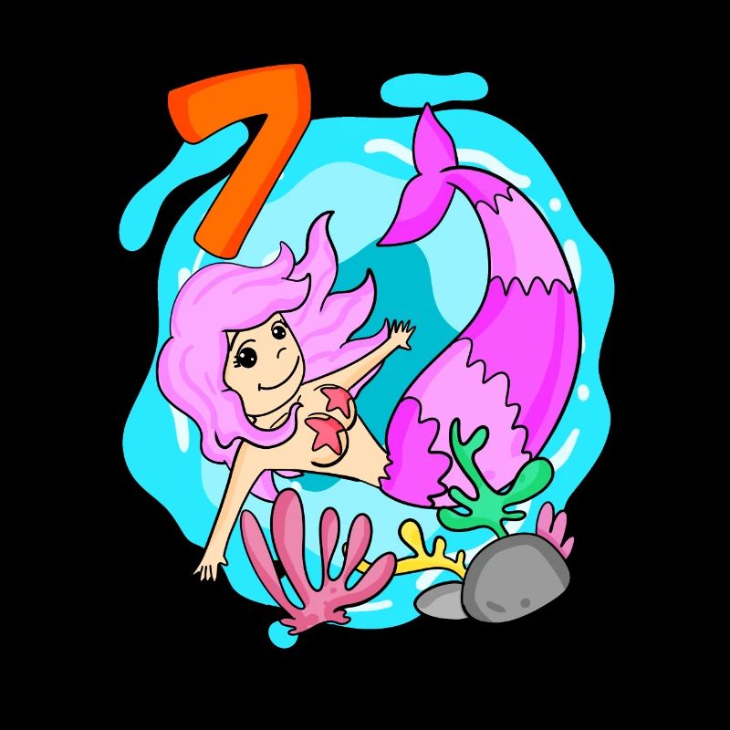 Fille 7 ans 7e anniversaire sirène
