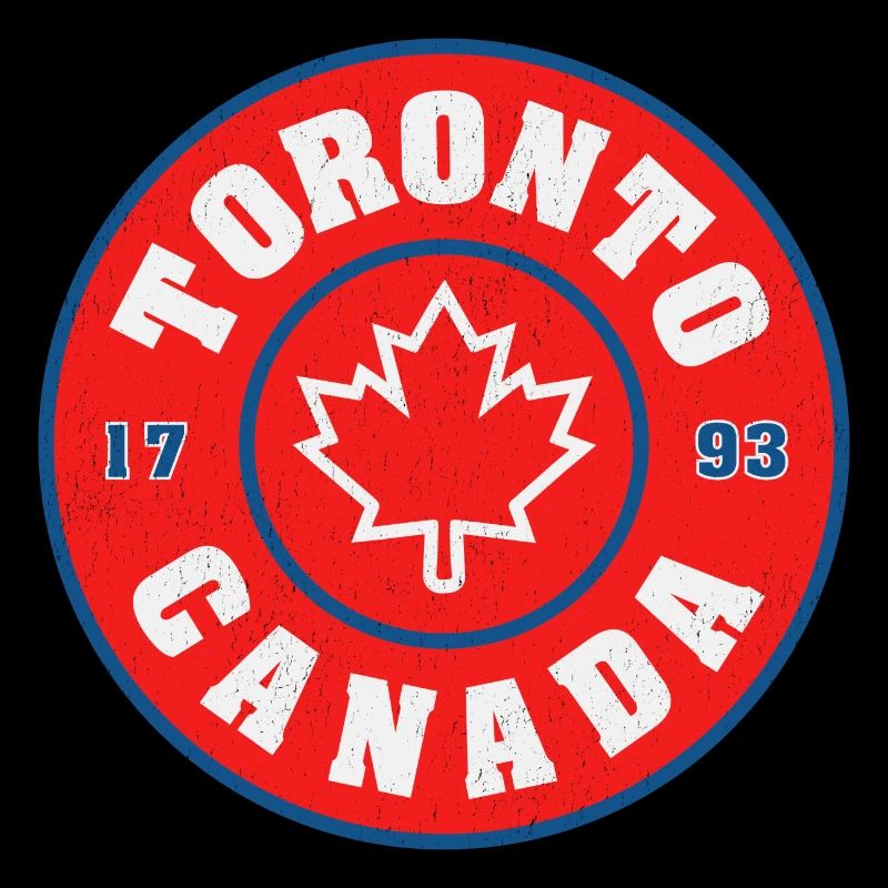 Toronto Canada Round Emblem Maple Leaf