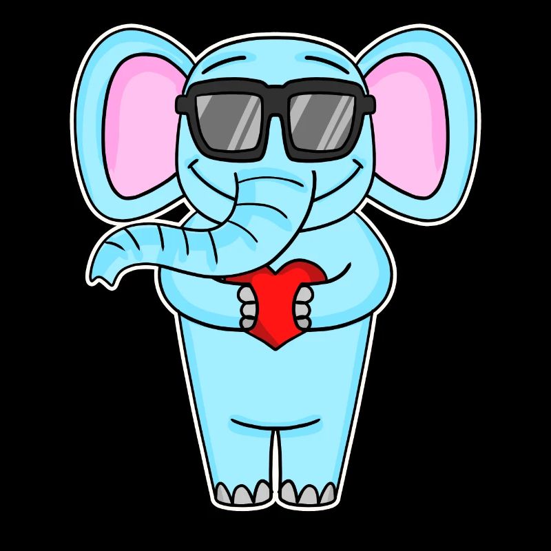 Elefant mit Herz und Brille