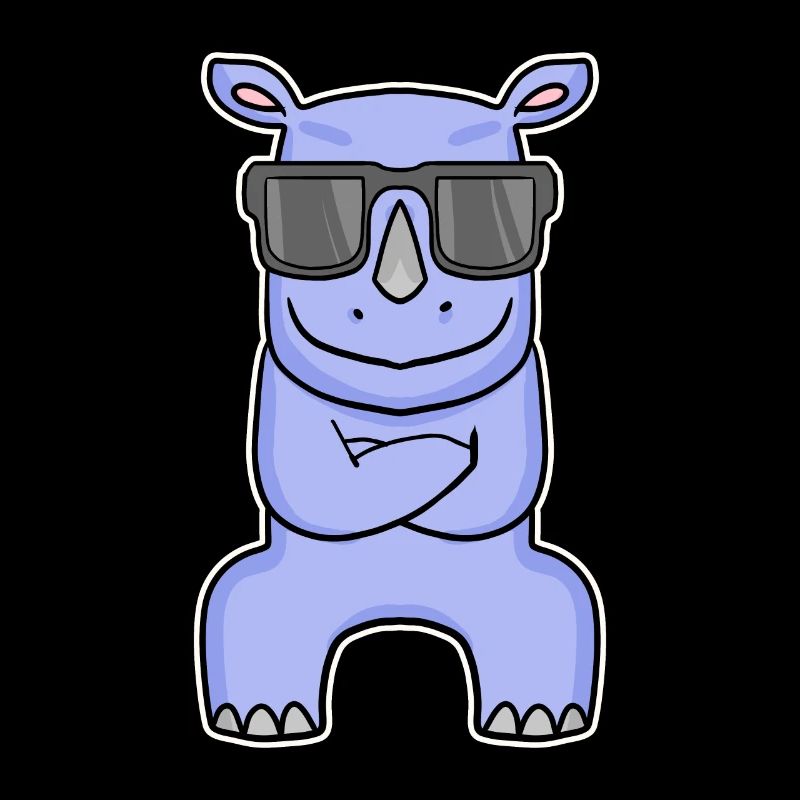 Nilpferd mit Brille
