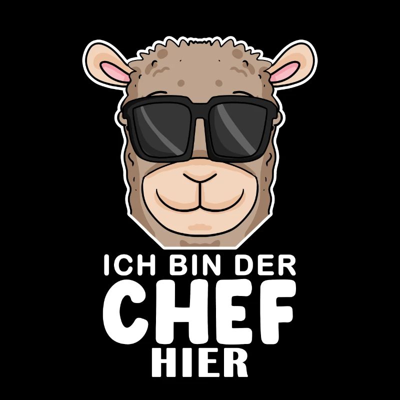 Chef Spruch mit Alpaka Motiv