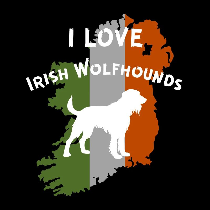 Irish Wolfhound Outline with Flag Motivation