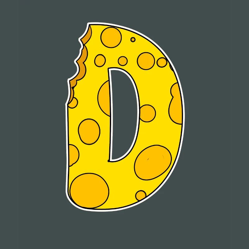 Letter D - Initial Letter D - Cheese Motif
