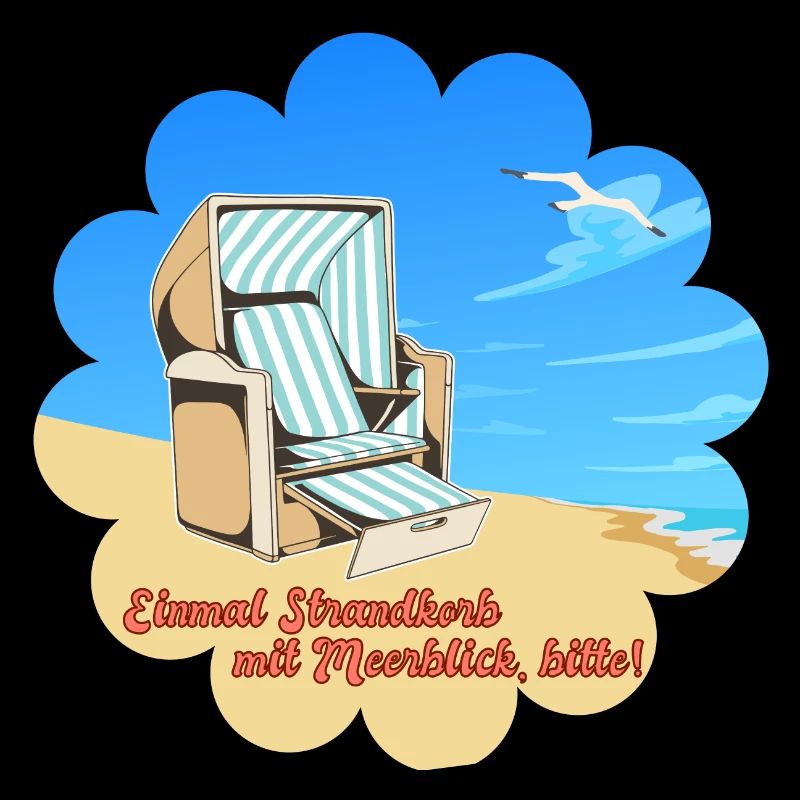 Strandkorb mit Meerblick Ferien Urlaub Erholung