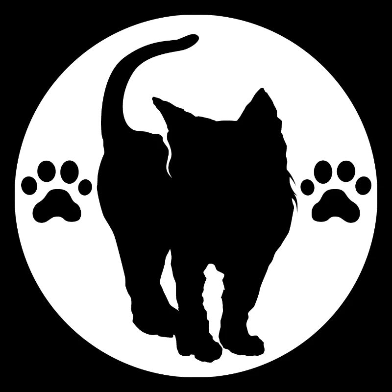 Logo de chat, symbole de patte, emblème de crête, icône graphique
