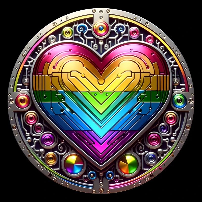Metallic Rainbow Heart