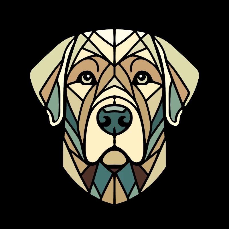 Labrador head, retriever, geometric art, polygon