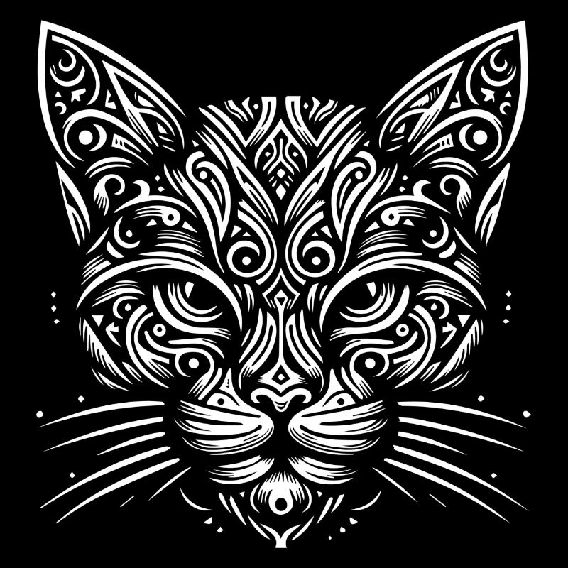 Silhouette ornementale de chat