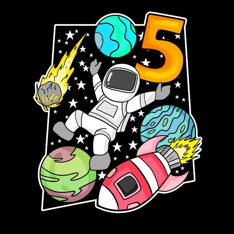 5. Geburtstag Junge -Astronaut Rakete