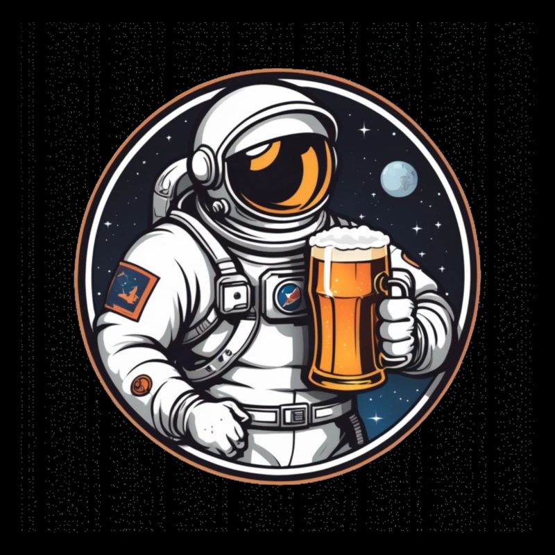 Astronaut mit Bier im All