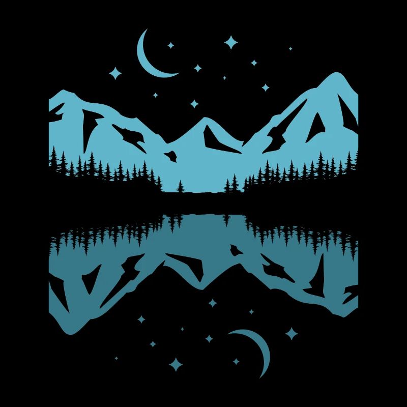 Moonlit Mountain Reflection