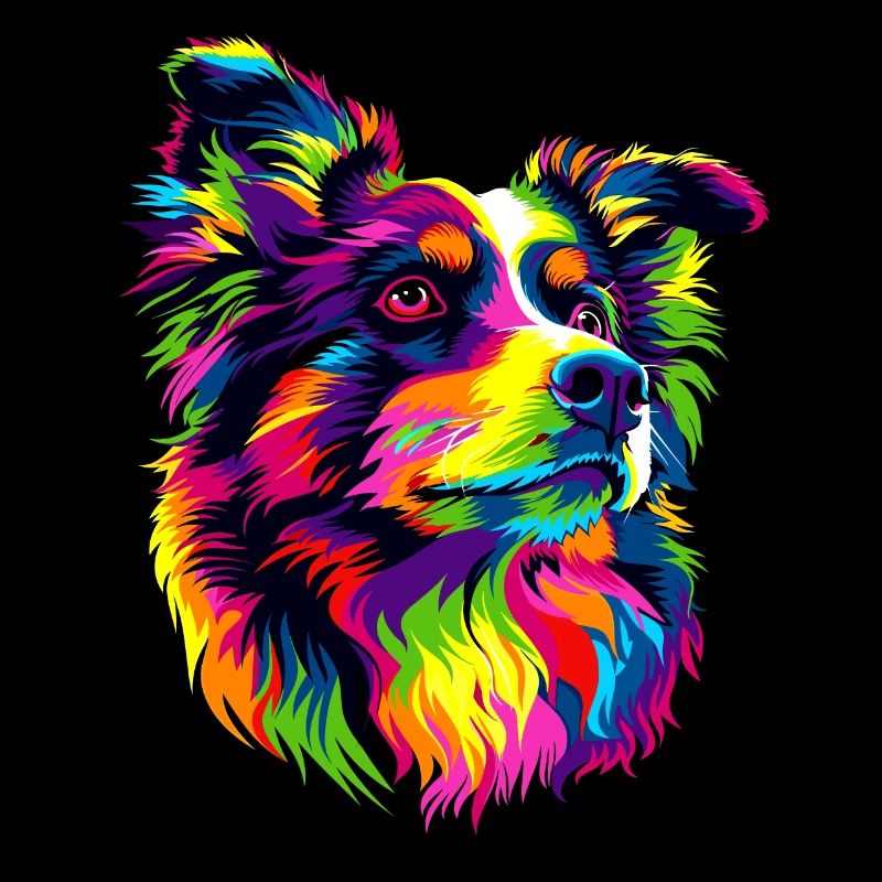 Australian Shepherd Bunte Farben Pop Art Aussie
