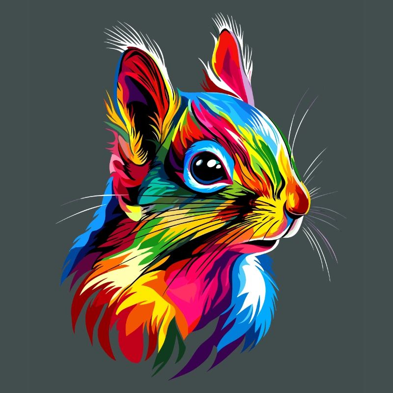 Eichhörnchen Kopfhörer Bunt Popart DJ Eichhörnchen