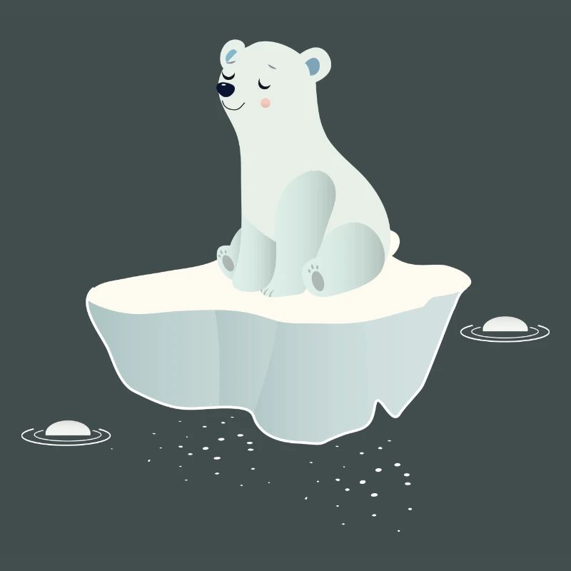 Träumender Eisbär auf einer Eisscholle