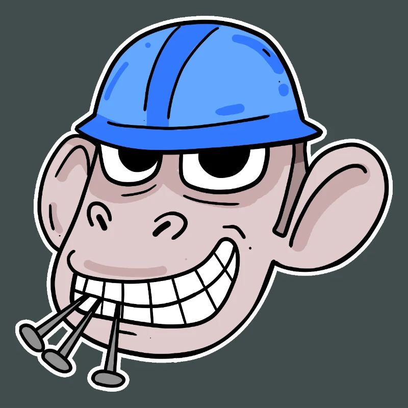 Monkey Construction Site Construction Worker