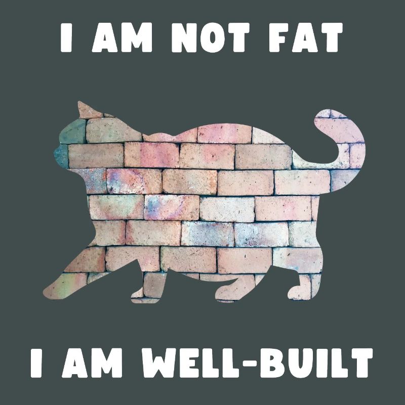 Chat bien construit - conception de silhouette de mur de briques