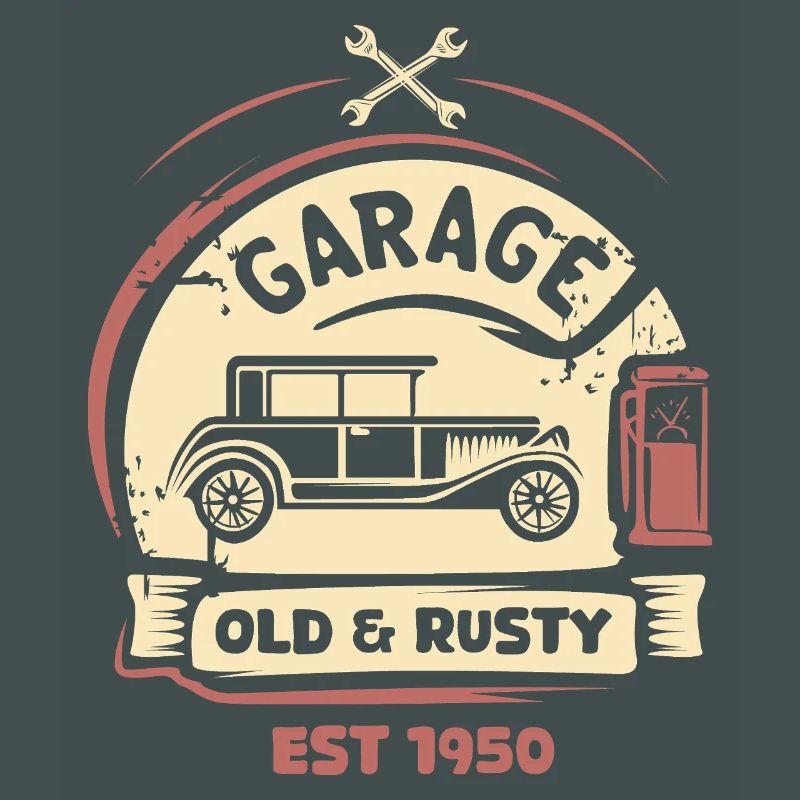Oldtimer Retro-Liebe Klassiker im Blut Garage Logo