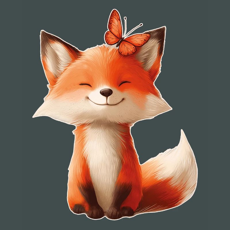 Fuchs mit Schmetterling