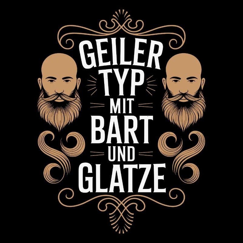 Geiler Typ Mit Bart & Glatze Glatzkopf Bartträger