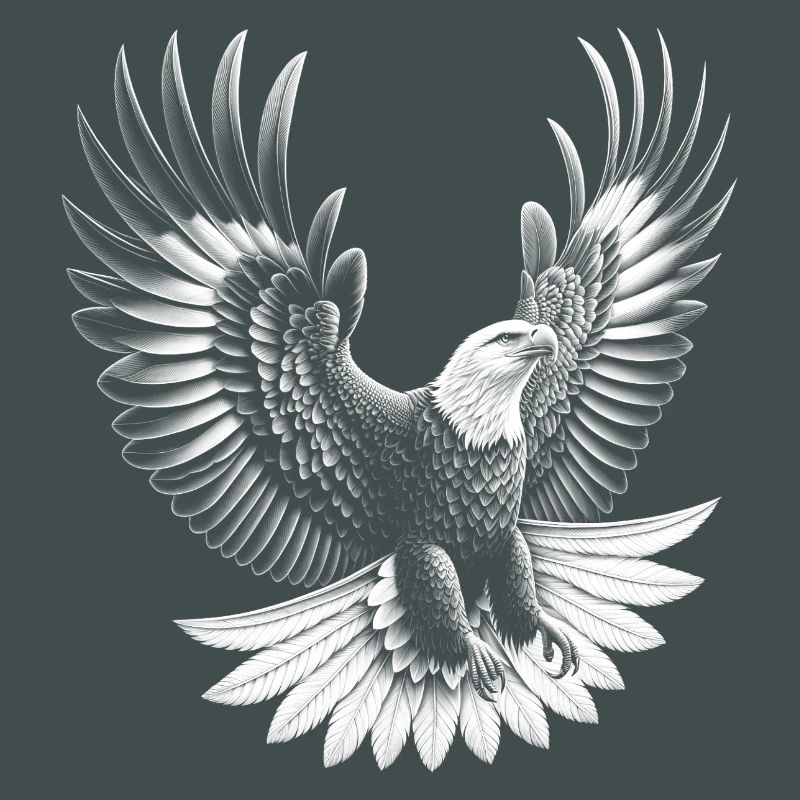 Proud bald eagle in flight