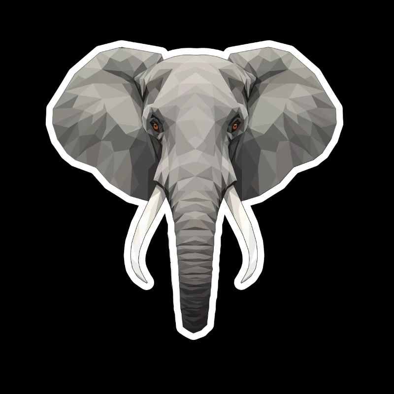 Tête d’éléphant géométrique