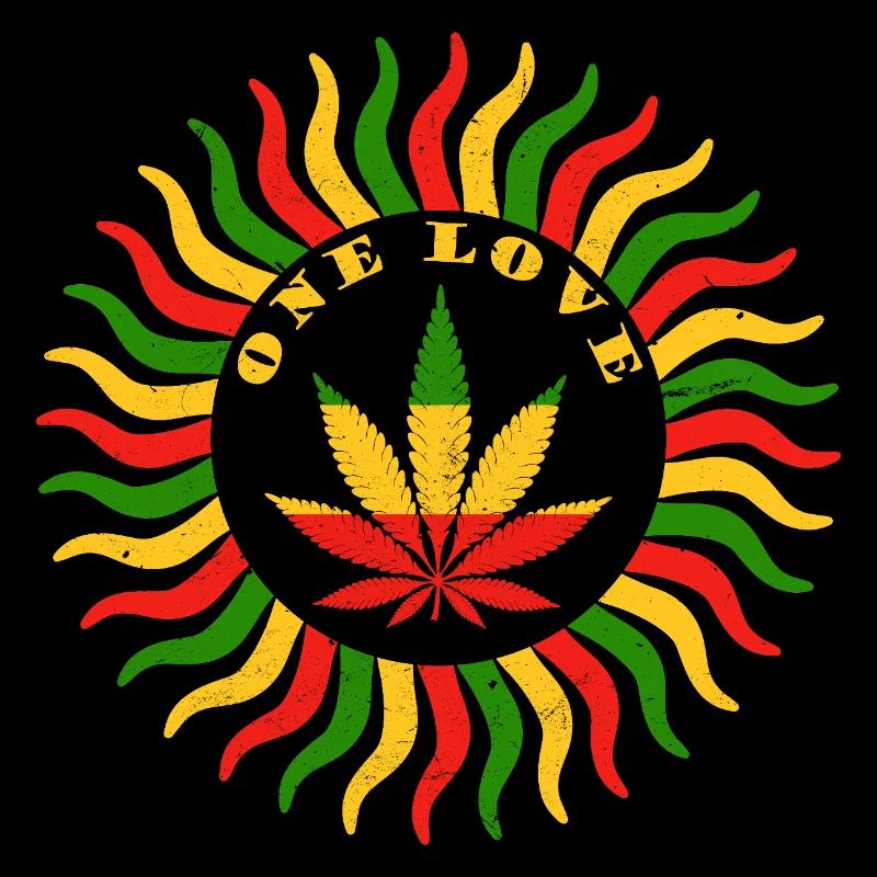 Lebendiges Emblem der Cannabis-Liebe