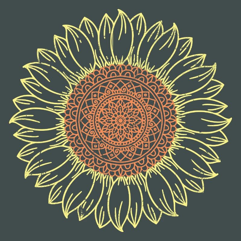 Conception complexe de mandala tournesol
