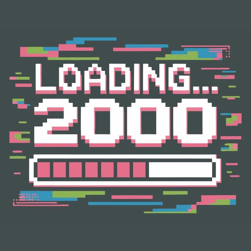 Pixel Retro Design Loading 2000