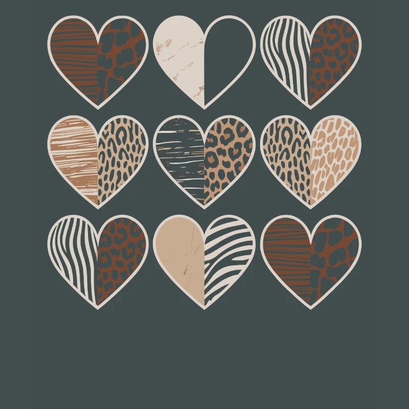 Leopard pattern heart design