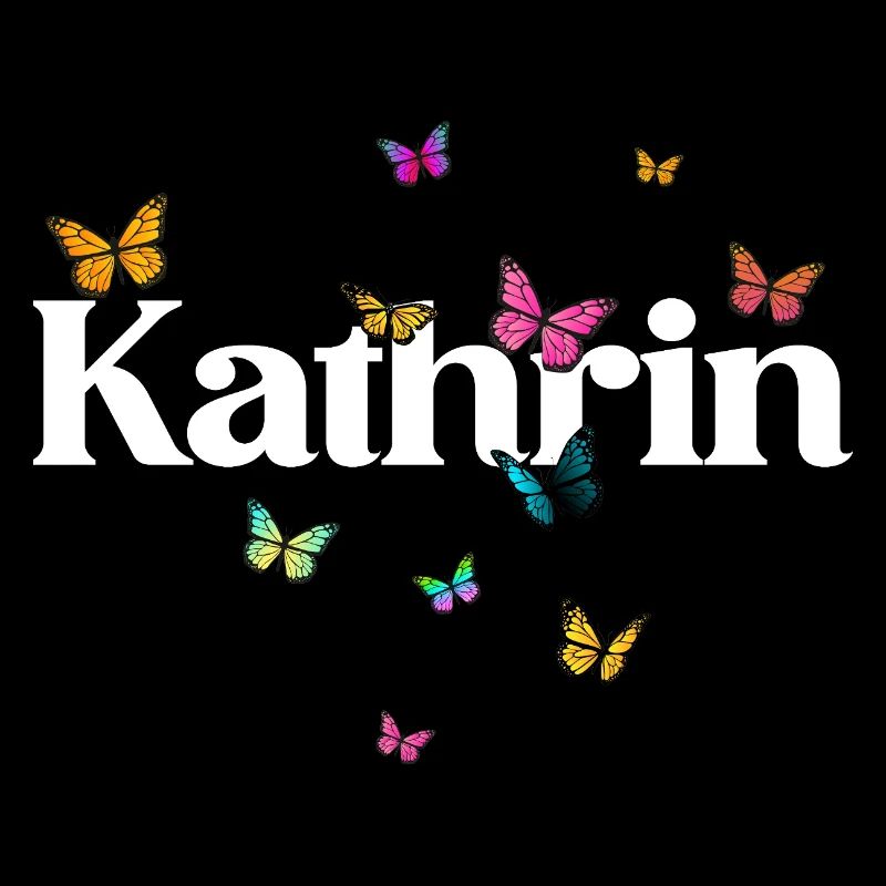 Schöner Mädchenname mit Schmetterlingen KATHRIN