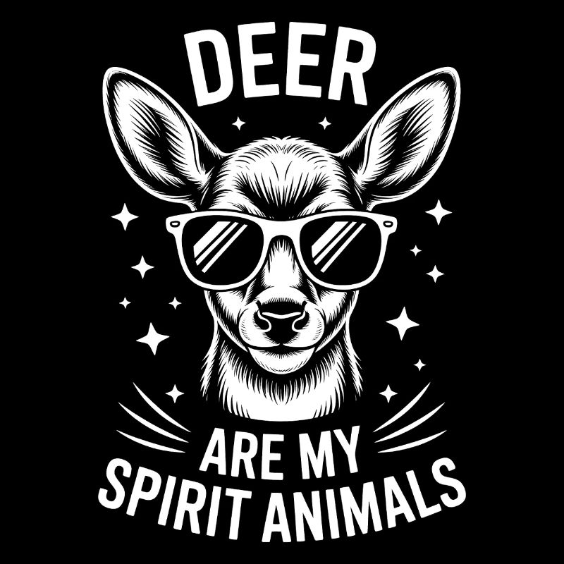 Hirsch mit Sonnenbrille Spruch Design